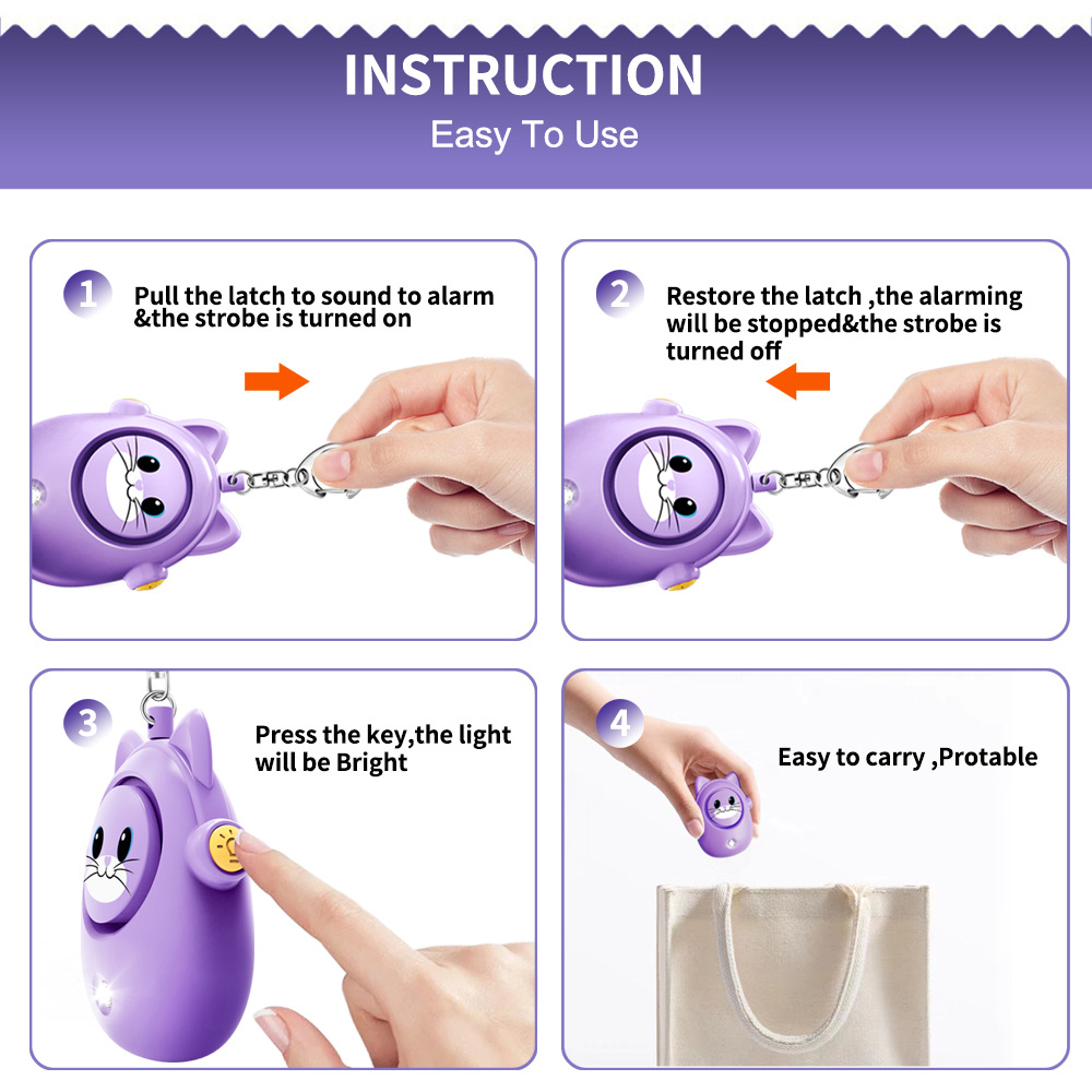 H8 2024 إنذار شخصي جديد لطيف ع - مراجعة Personal Alarm Keychain وسعره